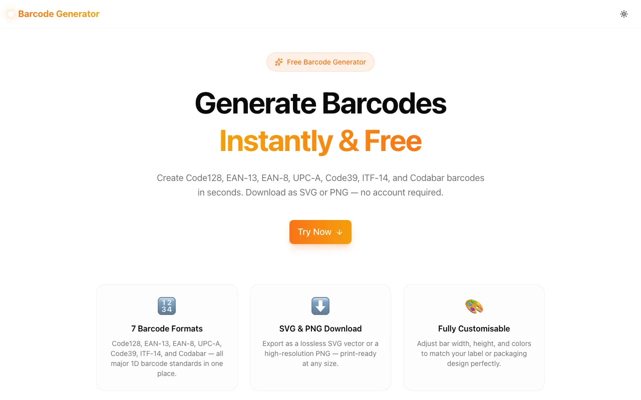 Barcode Generator screenshot