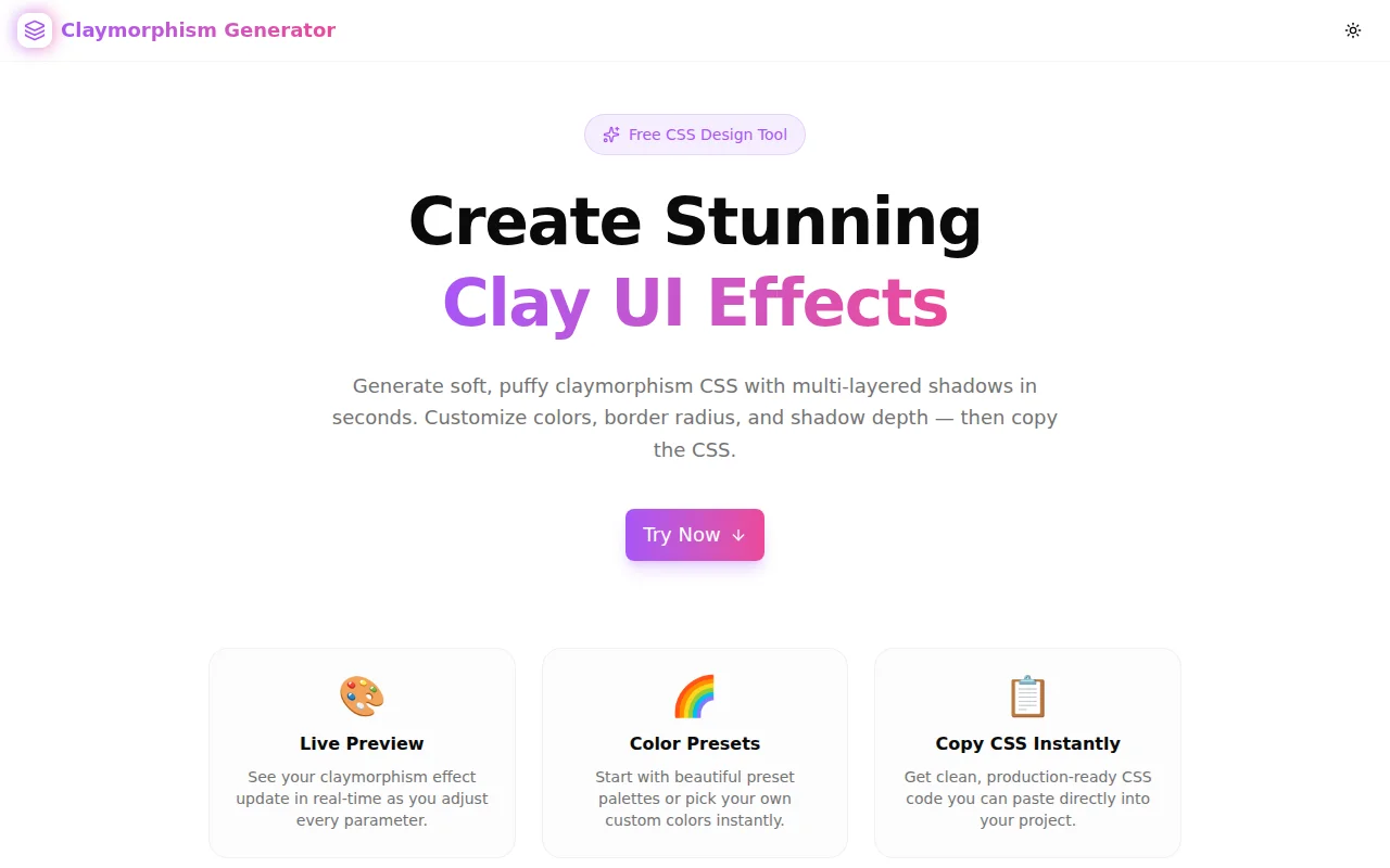 Claymorphism Generator screenshot