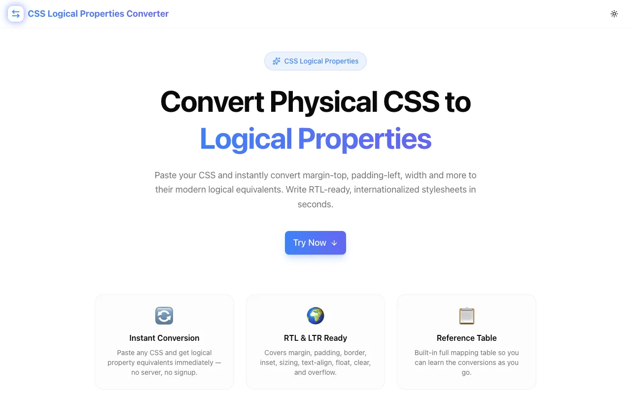 CSS Logical Properties Converter screenshot