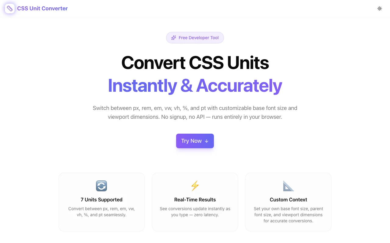 CSS Unit Converter screenshot