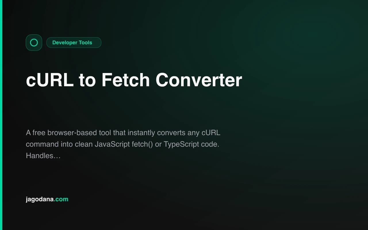 cURL to Fetch Converter screenshot