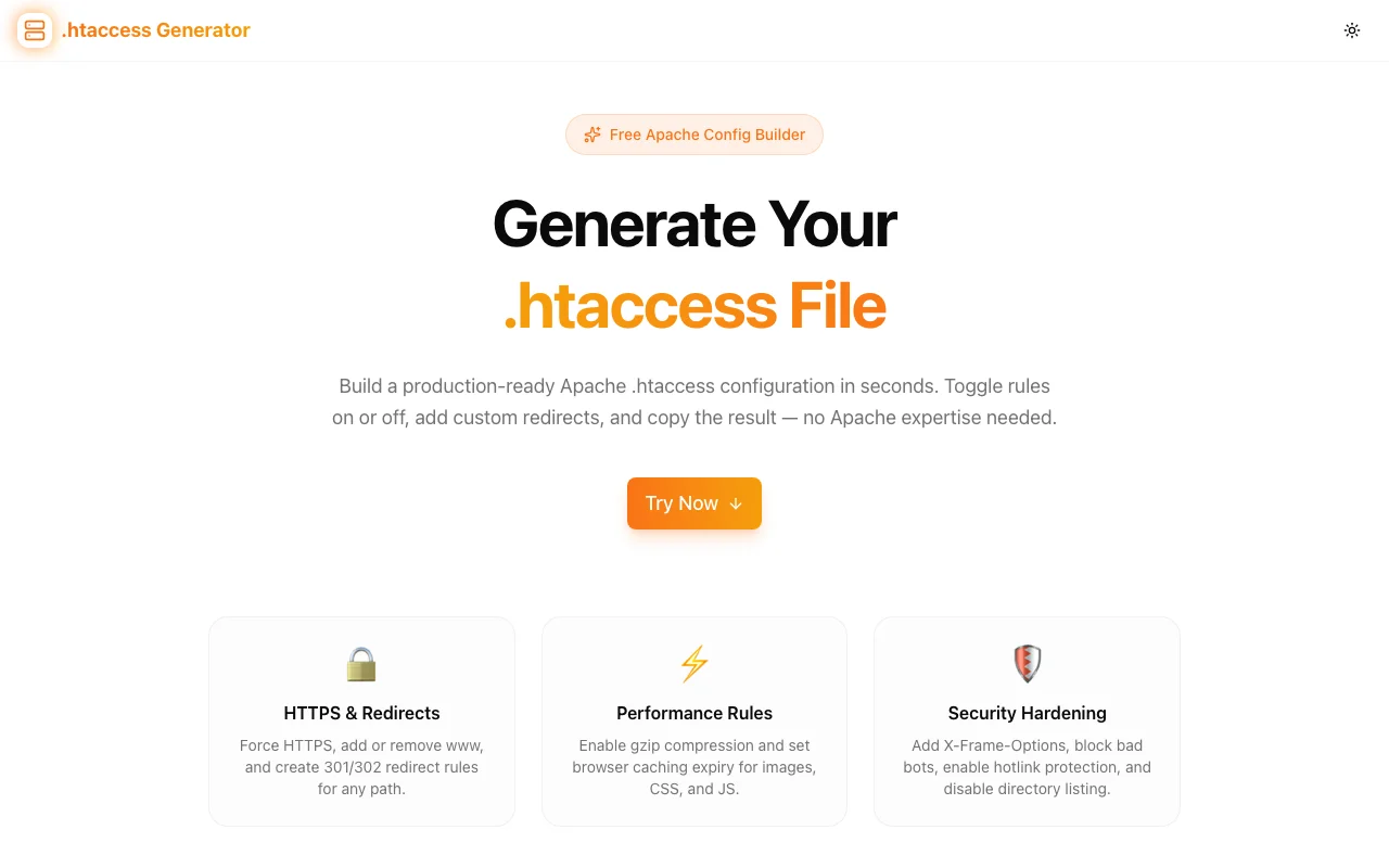 .htaccess Generator screenshot