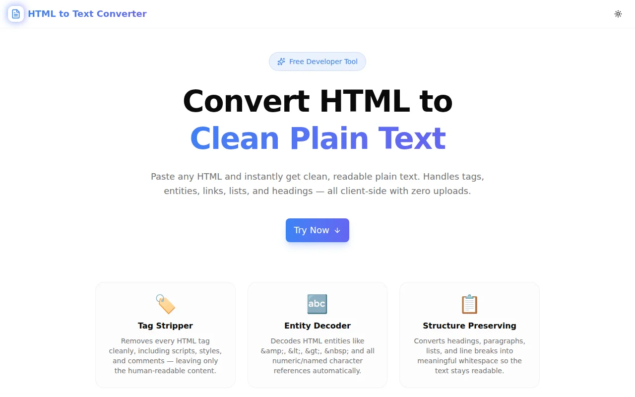 HTML to Text Converter screenshot