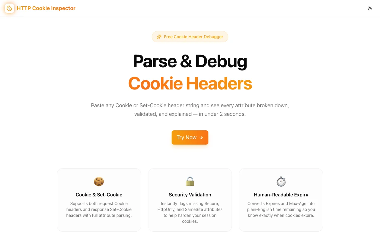 HTTP Cookie Inspector screenshot