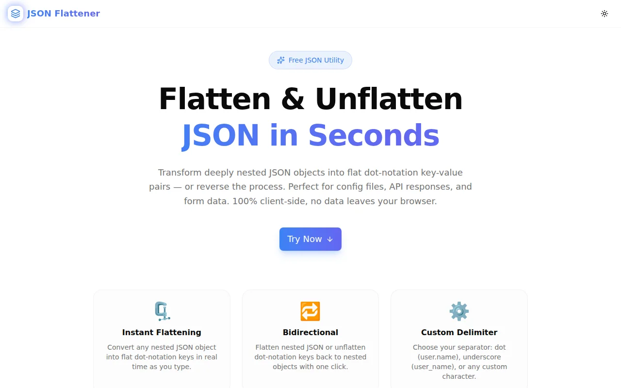 JSON Flattener screenshot