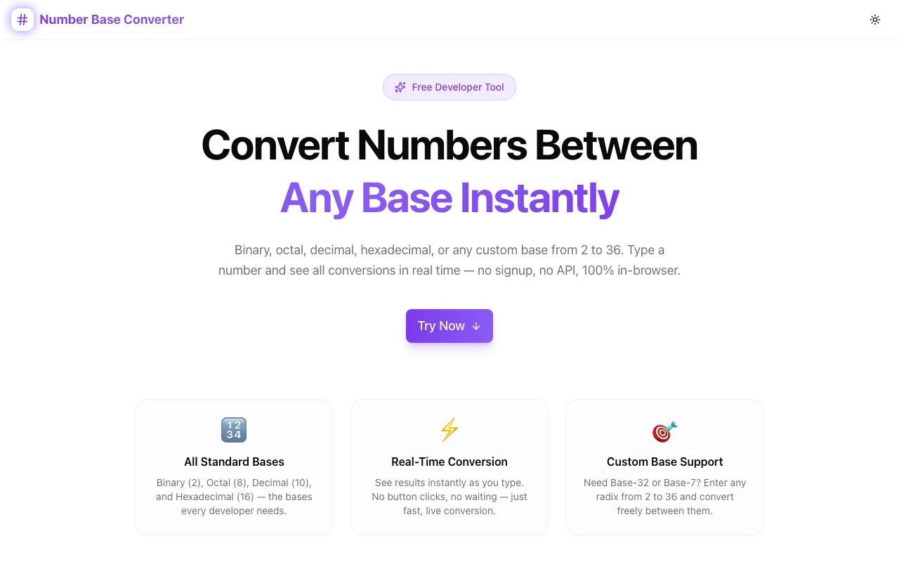 Number Base Converter screenshot