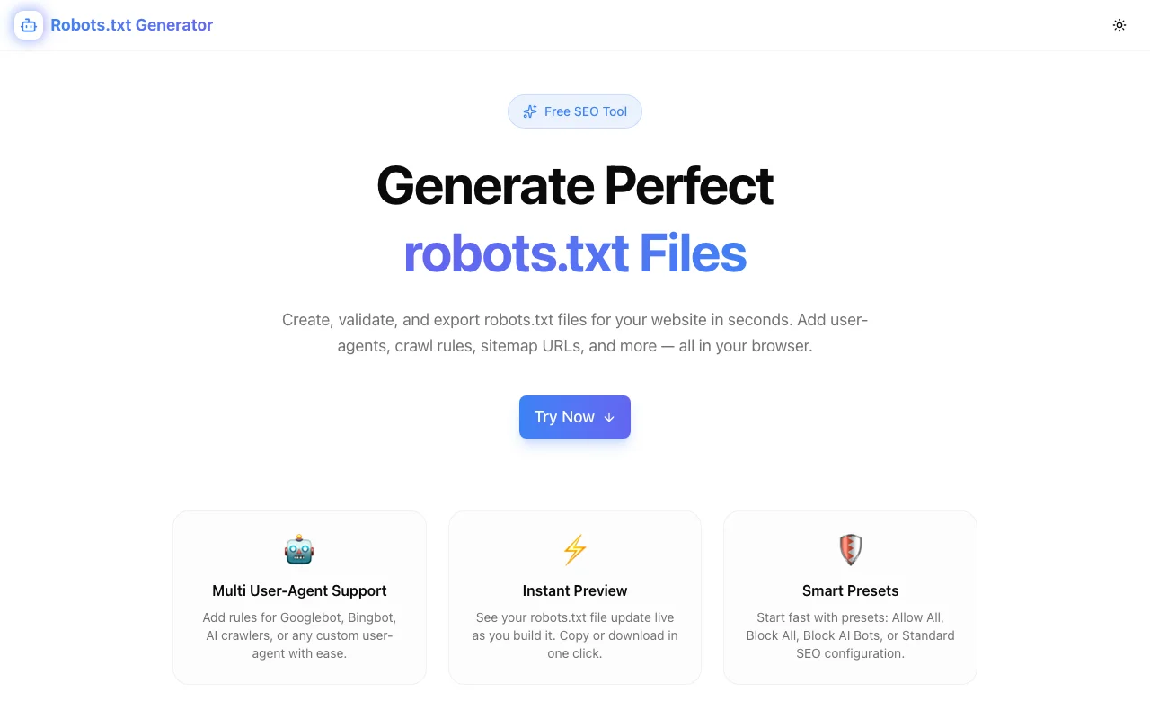 Robots.txt Generator screenshot
