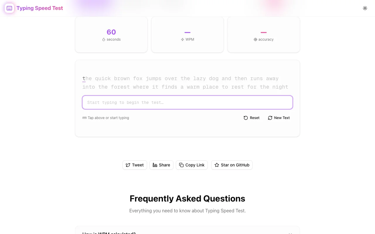 Typing Speed Test screenshot