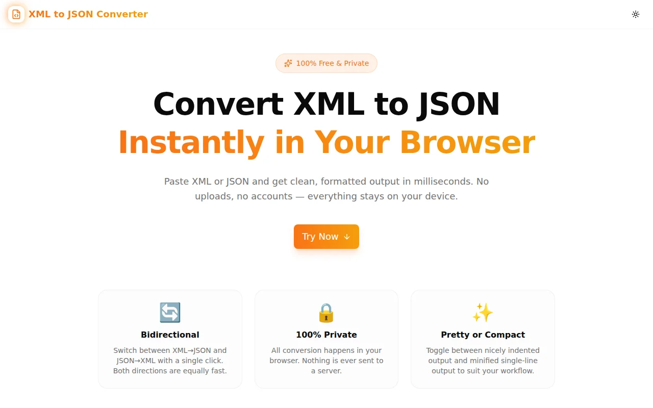 XML to JSON Converter screenshot
